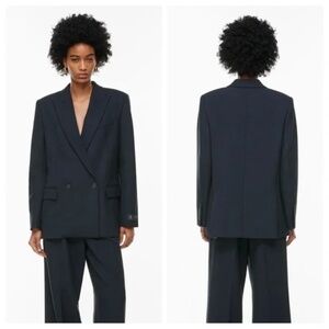 Aritzia Babaton Millions Blazer Double Breasted Navy Blue M